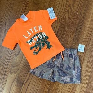 Rash guard and trunk set nwt
